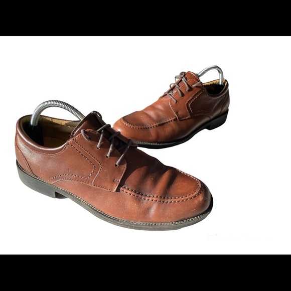 Chaps 96-26852 Brown Leather Oxfords Tie Lace Dress Loafer Shoes Mens size 8M - Picture 5 of 9